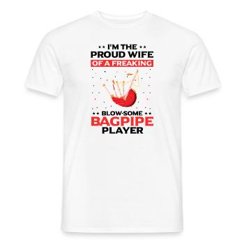 Citation de cornemuse pour les musiciens écossais et de cornemuse - T-shirt homme - blanc - Devant - AI Model Male 178 dark (178cm)