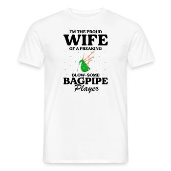 Bagpipes for pipers and Scots - Men's T-Shirt - white - Front - AI Model Male 178 dark (178cm)