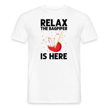 Bagpipes for pipers and Scots - Men's T-Shirt - white - Front - AI Model Male 178 dark (178cm)