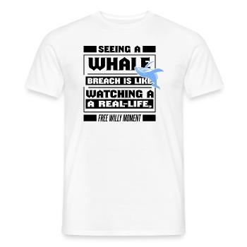 Whale Quote for Blue Whale and Beluga Whale - Men's T-Shirt - white - Front - AI Model Male 178 dark (178cm)