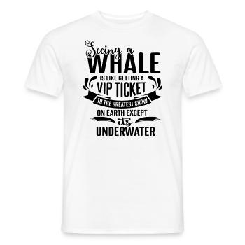 Blue whale for beluga whale and marine mammals - Men's T-Shirt - white - Front - AI Model Male 178 dark (178cm)