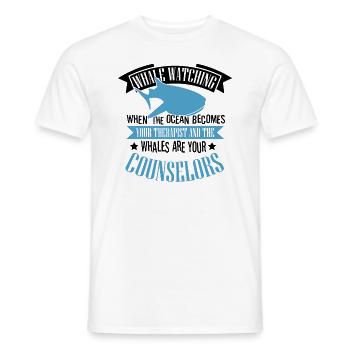 Blue whale for beluga whale and marine mammals - Men's T-Shirt - white - Front - AI Model Male 178 dark (178cm)
