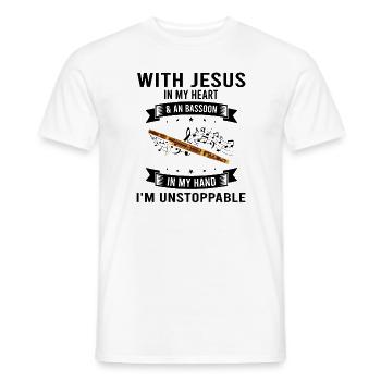 Fagottrohr für Fagottist und Fagottorchester - Männer T-Shirt - Weiß - Vorne - AI Model Male 178 dark (178cm)
