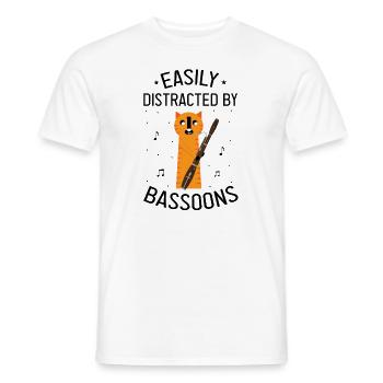 Instrument à vent en bois et instrument à vent basson - T-shirt homme - blanc - Devant - AI Model Male 178 dark (178cm)