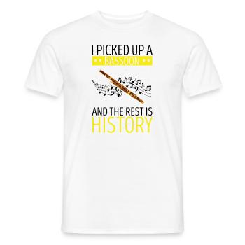 Bassoon Wind Instrument Design for Bassoonist - Men's T-Shirt - white - Front - AI Model Male 178 dark (178cm)