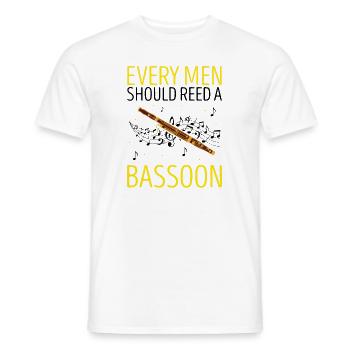 Bassoon Wind Instrument Design for Bassoonist - Men's T-Shirt - white - Front - AI Model Male 178 dark (178cm)