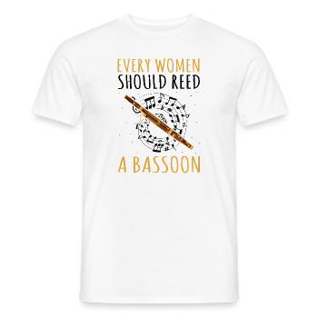 Basson Orchesta design pour bassonistes - T-shirt homme - blanc - Devant - AI Model Male 178 dark (178cm)