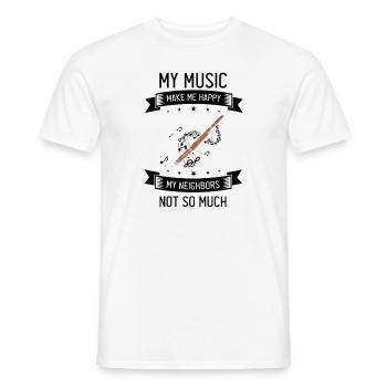Basson pour basson anches et bassoniste - T-shirt homme - blanc - Devant - AI Model Male 178 dark (178cm)