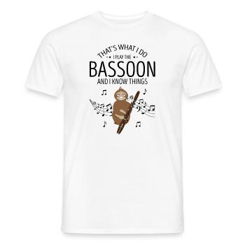 Basson pour basson anches et bassoniste - T-shirt homme - blanc - Devant - AI Model Male 178 dark (178cm)