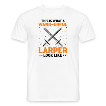 Larping pour les jeux de rôle fantastiques et les combats à l’épée - T-shirt homme - blanc - Devant - AI Model Male 178 dark (178cm)