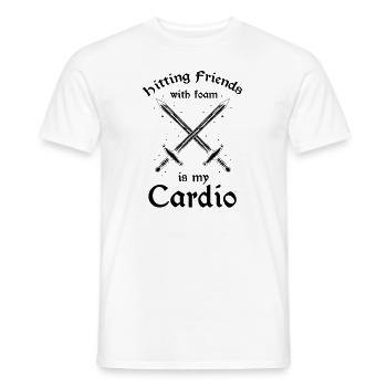 Larping pour les jeux de rôle fantastiques et les combats à l’épée - T-shirt homme - blanc - Devant - AI Model Male 178 dark (178cm)