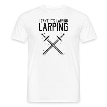 Larping pour les jeux de rôle fantastiques et les combats à l’épée - T-shirt homme - blanc - Devant - AI Model Male 178 dark (178cm)