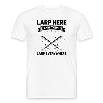 Larping pour les jeux de rôle fantastiques et les combats à l’épée - T-shirt homme - blanc - Devant - AI Model Male 178 dark (178cm)