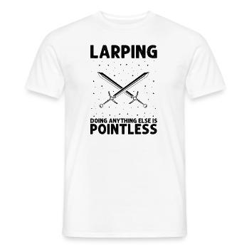Larping pour les jeux de rôle fantastiques et les combats à l’épée - T-shirt homme - blanc - Devant - AI Model Male 178 dark (178cm)