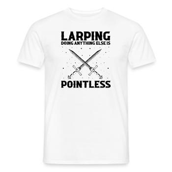 Fantasy role-playing game quote for sword fighting - Men's T-Shirt - white - Front - AI Model Male 178 dark (178cm)