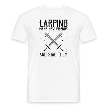 Larping Quote for Roleplaying and Larper - Men's T-Shirt - white - Front - AI Model Male 178 dark (178cm)
