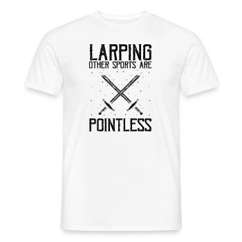 Larping pour les jeux de rôle fantastiques et les combats à l’épée - T-shirt homme - blanc - Devant - AI Model Male 178 dark (178cm)