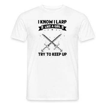Citation de jeu de rôle fantastique pour le combat à l’épée - T-shirt homme - blanc - Devant - AI Model Male 178 dark (178cm)