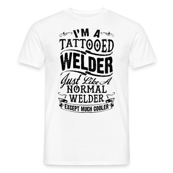 Soudeur tatoué - T-shirt homme - blanc - Devant - AI Model Male 178 dark (178cm)