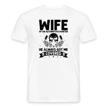 Offre Car Painter pour les carrossiers - T-shirt homme - blanc - Devant - AI Model Male 178 dark (178cm)