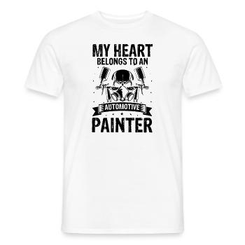 Car painter for body technicians - Men's T-Shirt - white - Front - AI Model Male 178 dark (178cm)