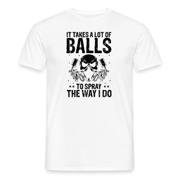 Peintre automobile pour carrossiers - T-shirt homme - blanc - Devant - AI Model Male 178 dark (178cm)