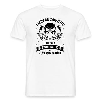 Car painter offer for coachbuilders - Men's T-Shirt - white - Front - AI Model Male 178 dark (178cm)