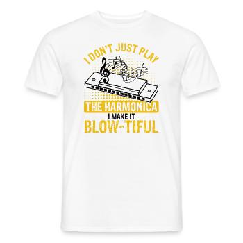 Harmonikaspieler für Munharmonika Spieler - Männer T-Shirt - Weiß - Vorne - AI Model Male 178 dark (178cm)