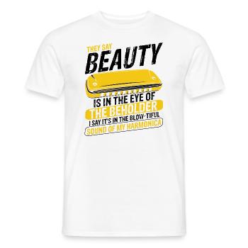 Französische Harfinisten und Harmonikaspieler - Männer T-Shirt - Weiß - Vorne - AI Model Male 178 dark (178cm)