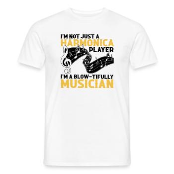 Harmonikaspieler für Munharmonika Spieler - Männer T-Shirt - Weiß - Vorne - AI Model Male 178 dark (178cm)