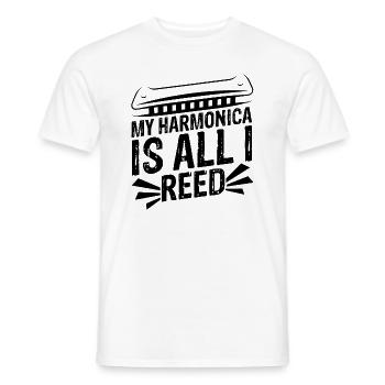 Französische Harfinisten und Harmonikaspieler - Männer T-Shirt - Weiß - Vorne - AI Model Male 178 dark (178cm)
