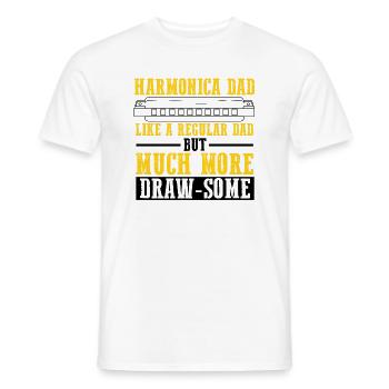 Mundharmonika Spieler und Mundharmonika - Männer T-Shirt - Weiß - Vorne - AI Model Male 178 dark (178cm)