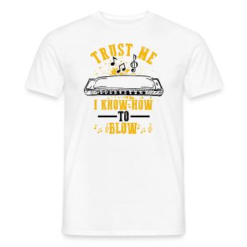 Harmonikaspieler für Munharmonika Spieler - Männer T-Shirt - Weiß - Vorne - AI Model Male 178 dark (178cm)