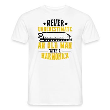 Harmonikaspieler für Munharmonika Spieler - Männer T-Shirt - Weiß - Vorne - AI Model Male 178 dark (178cm)