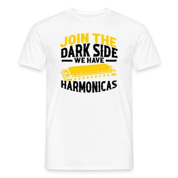Mundharmonika Instrument und Mundharmonika - Männer T-Shirt - Weiß - Vorne - AI Model Male 178 dark (178cm)