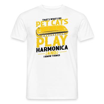Harmonikaspieler für Munharmonika Spieler - Männer T-Shirt - Weiß - Vorne - AI Model Male 178 dark (178cm)