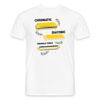 Französische Harfinisten und Harmonikaspieler - Männer T-Shirt - Weiß - Vorne - AI Model Male 178 dark (178cm)