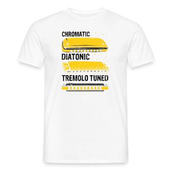 Mundharmonika Instrument und Mundharmonika - Männer T-Shirt - Weiß - Vorne - AI Model Male 178 dark (178cm)