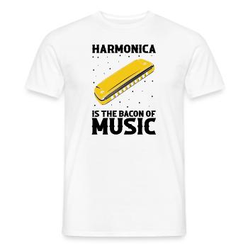 Harmonikaspieler für Munharmonika Spieler - Männer T-Shirt - Weiß - Vorne - AI Model Male 178 dark (178cm)