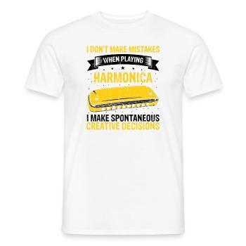 Französische Harfinisten und Harmonikaspieler - Männer T-Shirt - Weiß - Vorne - AI Model Male 178 dark (178cm)