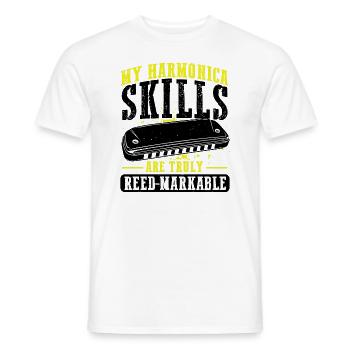 Harmonikaspieler für Munharmonika Spieler - Männer T-Shirt - Weiß - Vorne - AI Model Male 178 dark (178cm)