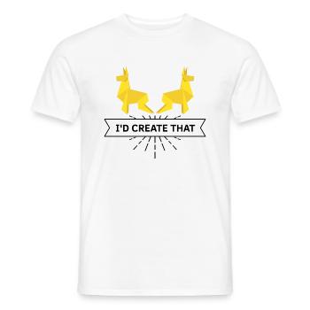 Japanese origami design and kirigami origami - Men's T-Shirt - white - Front - AI Model Male 178 dark (178cm)