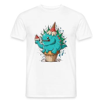Stegosaurus Pastry Chef - Men's T-Shirt - white - Front - AI Model Male 178 dark (178cm)