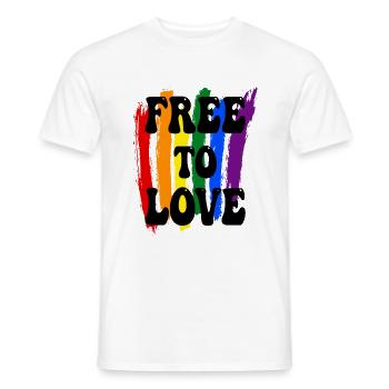 Free To Love LGBTQ Pride - Men's T-Shirt - white - Front - AI Model Male 178 dark (178cm)