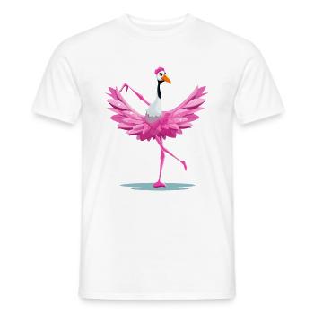 Ballerina Flaminga - Men's T-Shirt - white - Front - AI Model Male 178 dark (178cm)