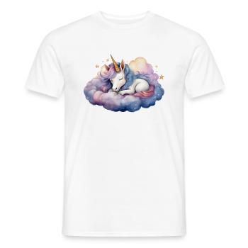 Licorne endormie sur un nuage - T-shirt homme - blanc - Devant - AI Model Male 178 dark (178cm)