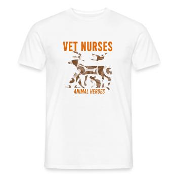 Veterinary rescue Veterinary surgery Month of Veterinarian - Men's T-Shirt - white - Front - AI Model Male 178 dark (178cm)