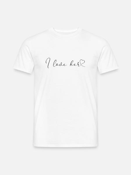 Ich liebe sie Partnerlook Paare Paar - Männer T-Shirt - Weiß