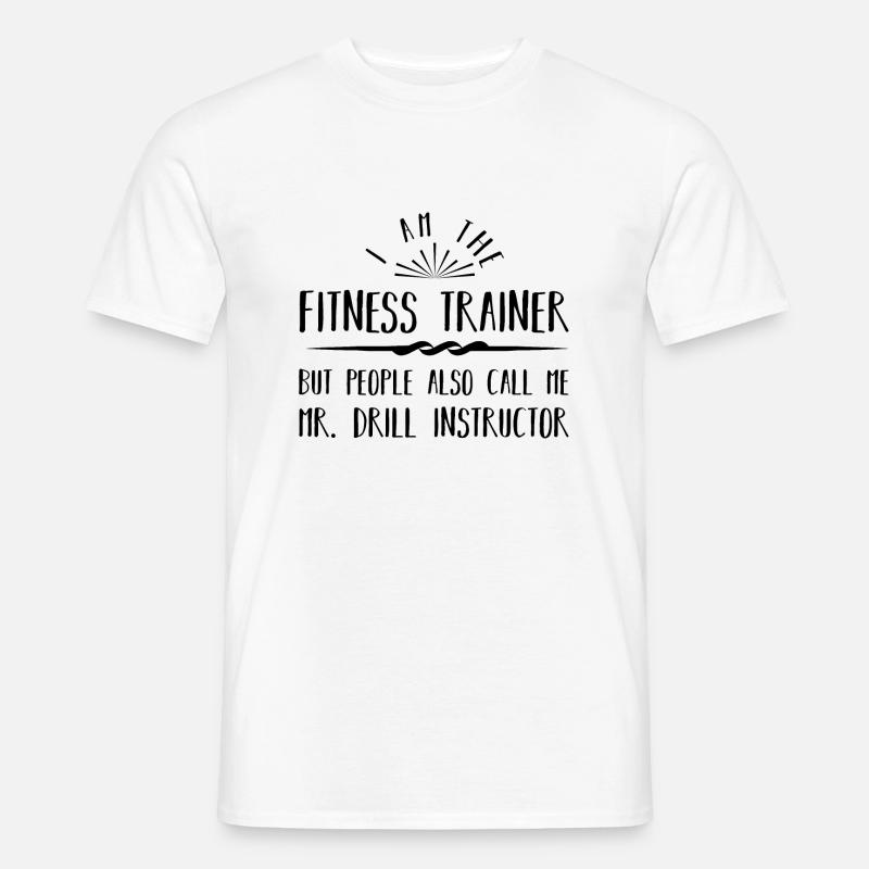 Fitnesstrainer Mr Drill Instructor - Männer T-Shirt - Weiß