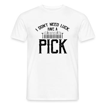 Lock Picking Locking Technician Schlossdienst Design - Men's T-Shirt - white - Front - AI Model Male 178 dark (178cm)